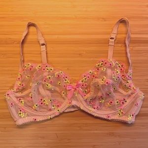 L’ Agent by Agent Provocateur Clementina tulle Bra in 32D floral embroidery USED